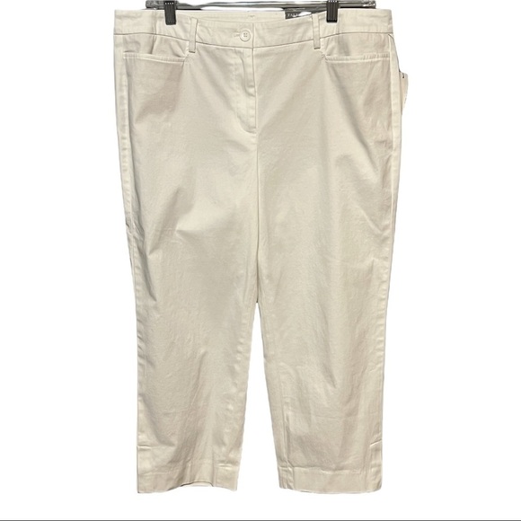 Talbots Perfect Skimmers Cropped Pants Pedal Pusher Slim-Leg Capri Flat Front - Picture 1 of 4